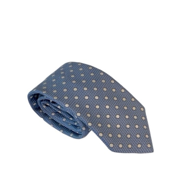 Ermenegildo Zegna Light Blue Dots 100%‎ Silk Italian Neck Tie - Picture 1 of 10